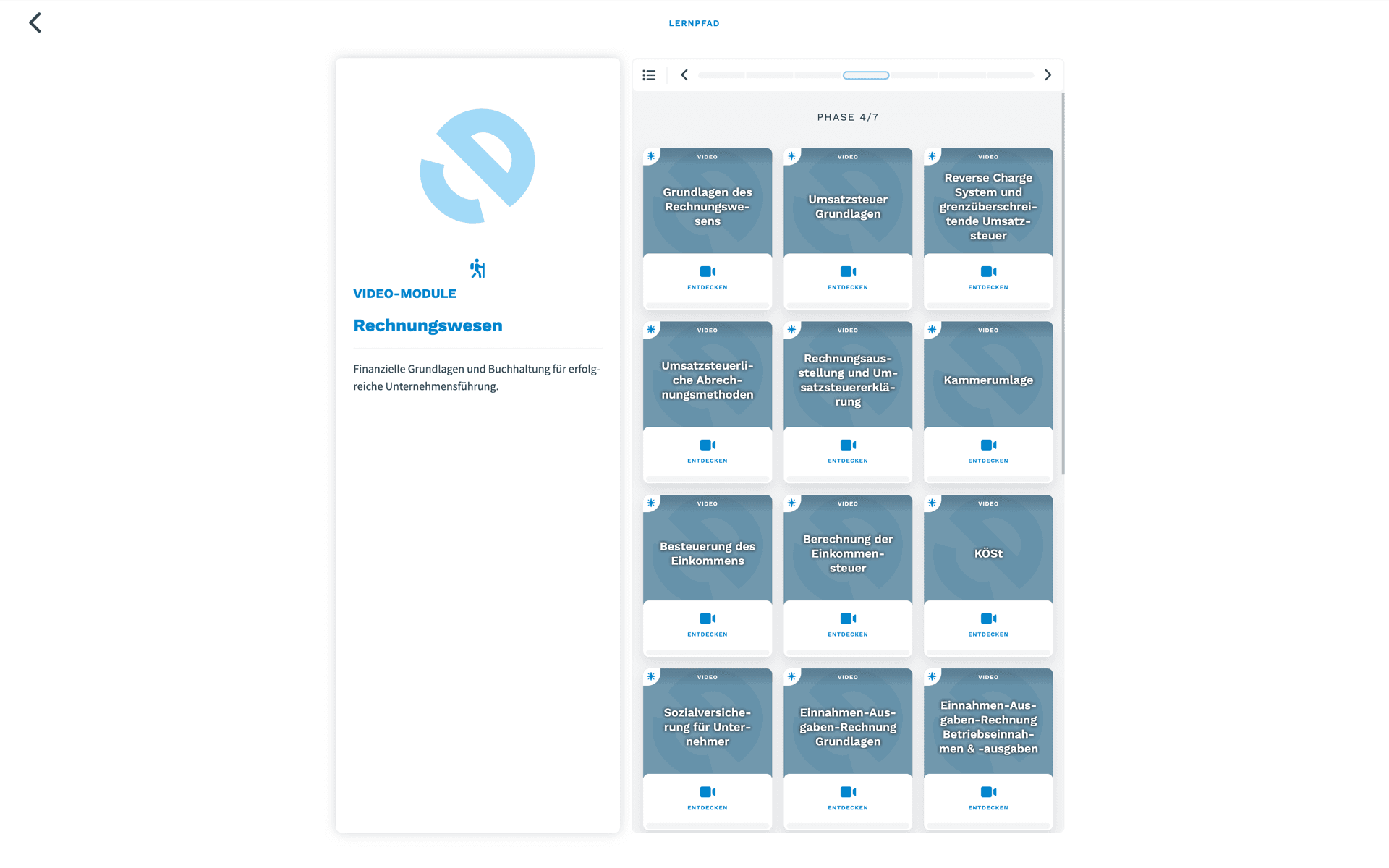 eduard Lernplattform am Desktop im Browser
